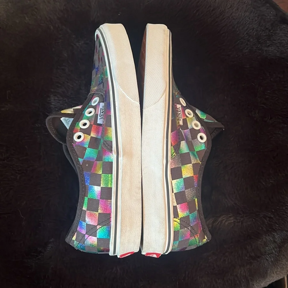 🎯VANS•METALLIC CHECKERBOARD LOW TOP LACE UP•SIZE M4|W5.5|EUR35 - Picture 12 of 15